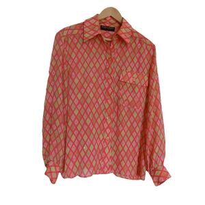 Vintage GALLANT New York Paris silk blouse womens size Large